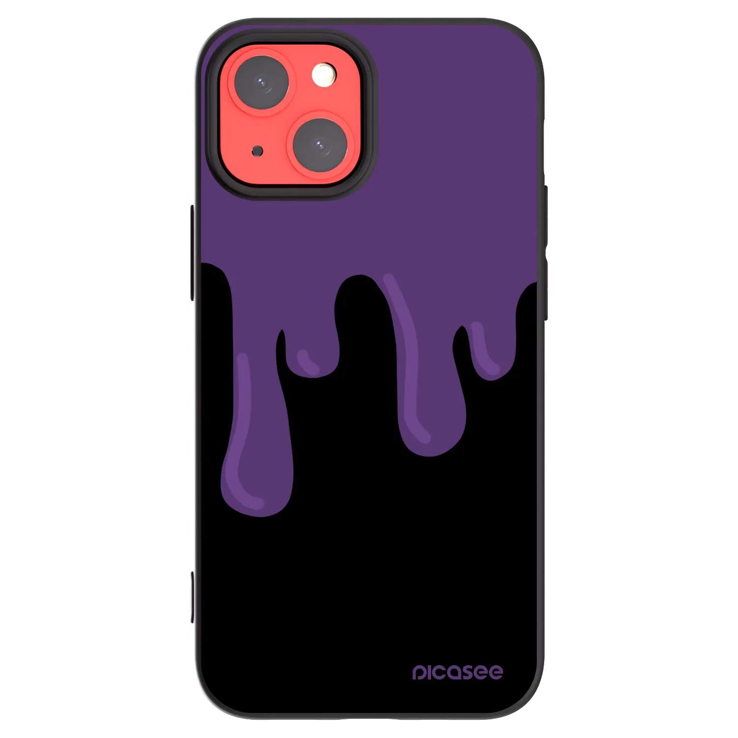 Picasee Apple iPhone 13 mini Hülle - Schwarzes Silikon - Purple spooky