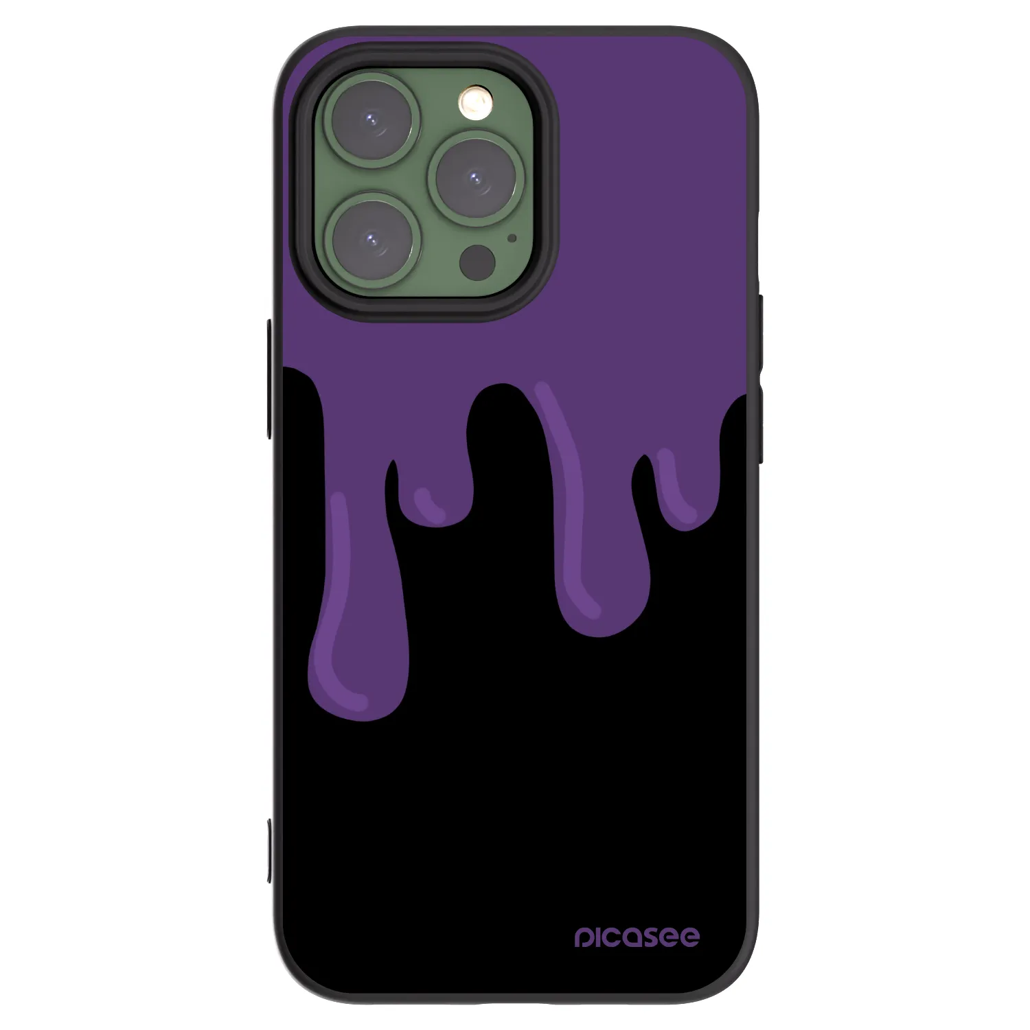 Picasee Apple iPhone 13 Pro Hülle - Schwarzes Silikon - Purple spooky
