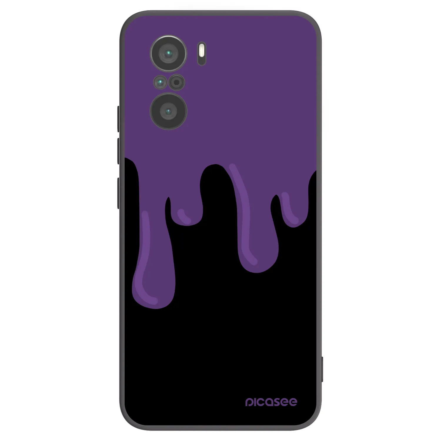 Picasee Xiaomi Poco F3 Hülle - Schwarzes Silikon - Purple spooky