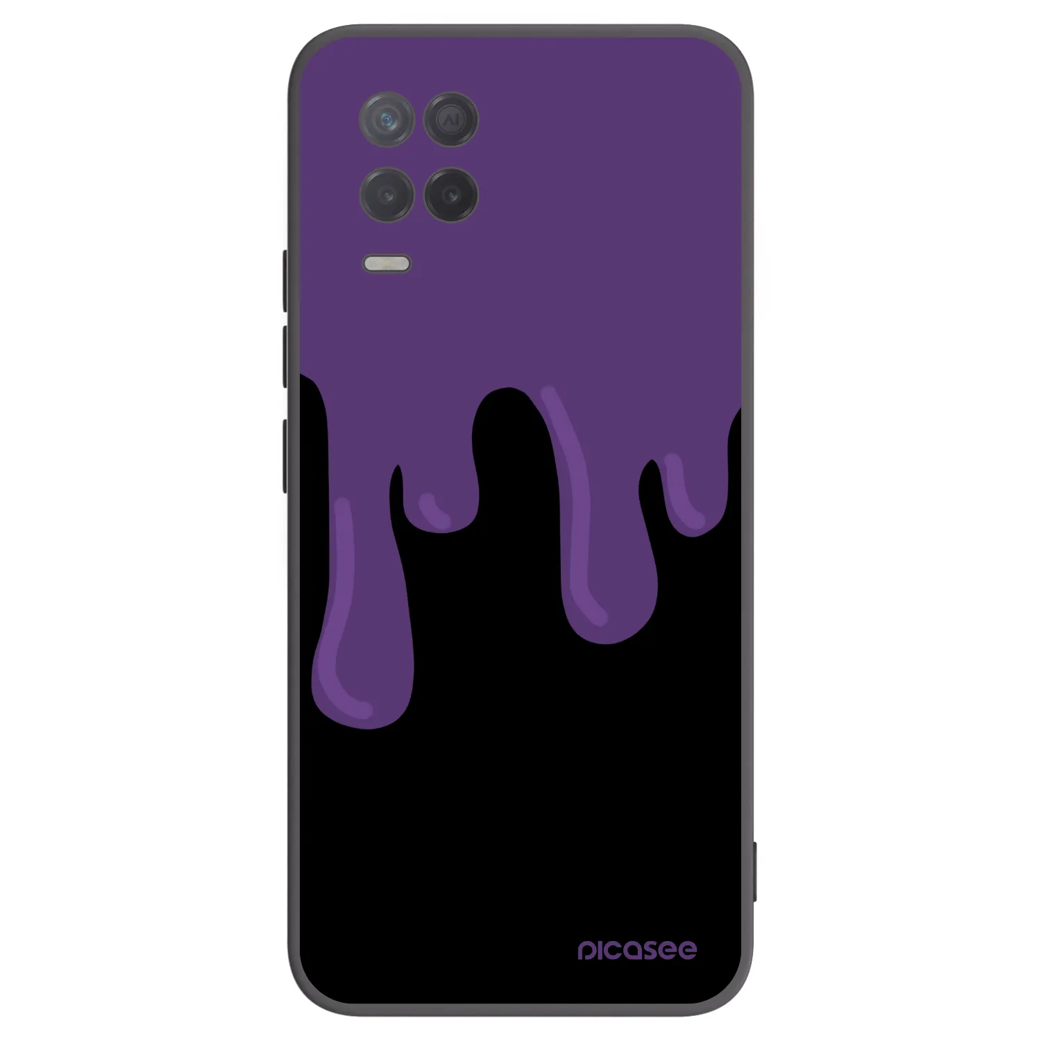 Picasee Realme 8 5G Hülle - Schwarzes Silikon - Purple spooky