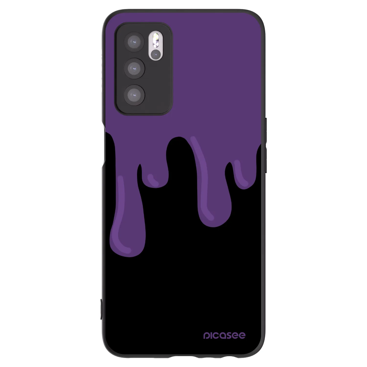 Picasee OPPO A16s Hülle - Schwarzes Silikon - Purple spooky