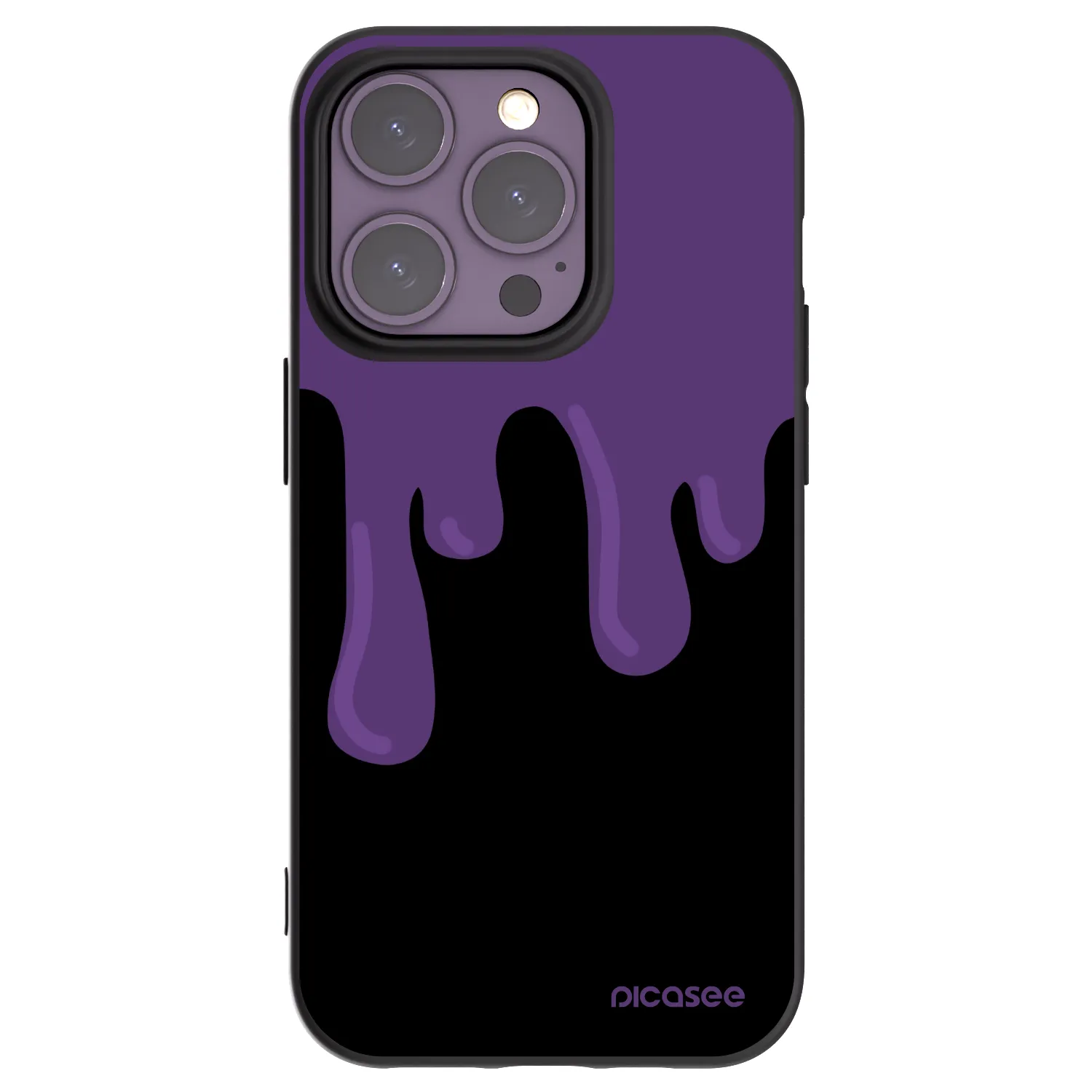 Picasee Apple iPhone 14 Pro Hülle - Schwarzes Silikon - Purple spooky