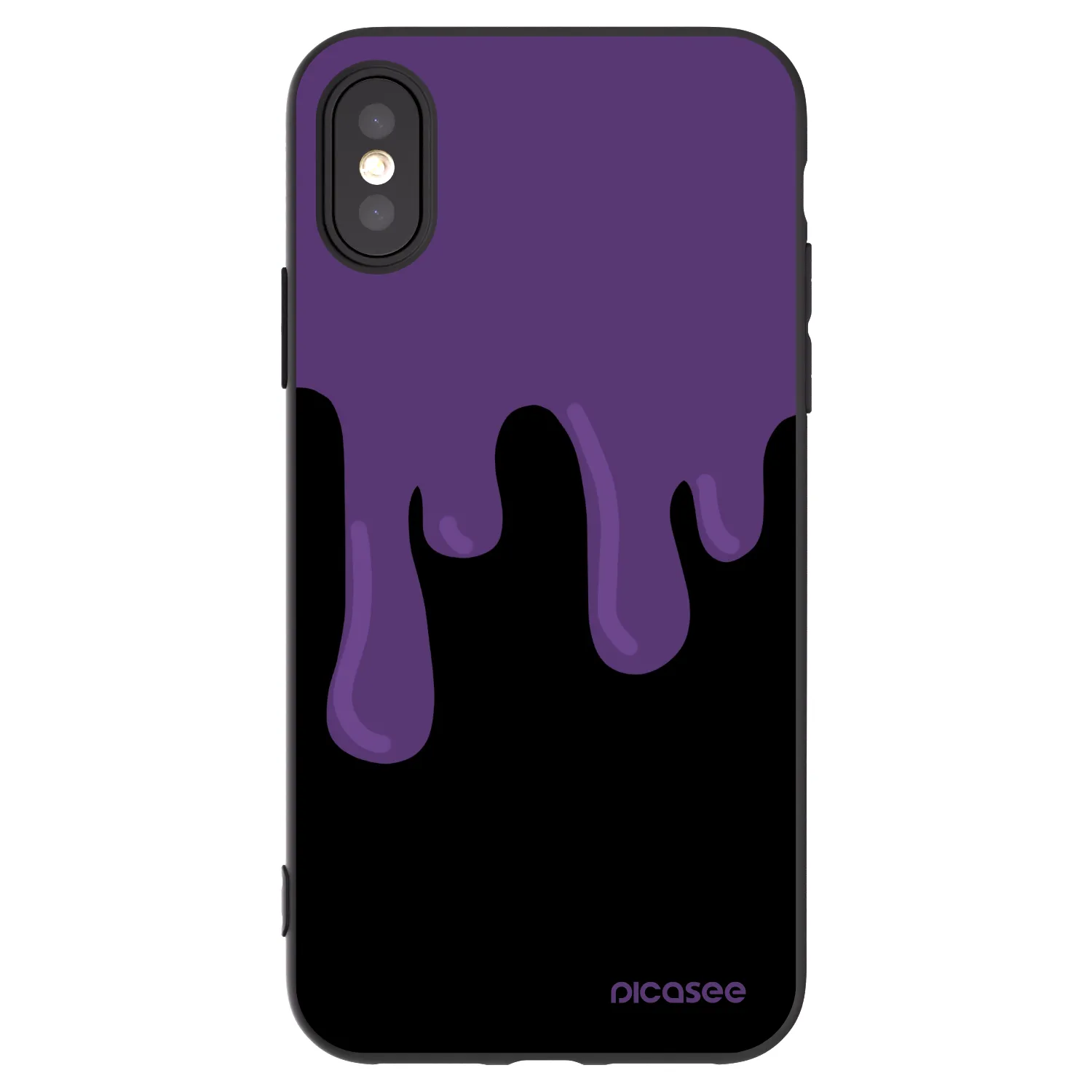 Picasee Apple iPhone X/XS Hülle - Schwarzes Silikon - Purple spooky