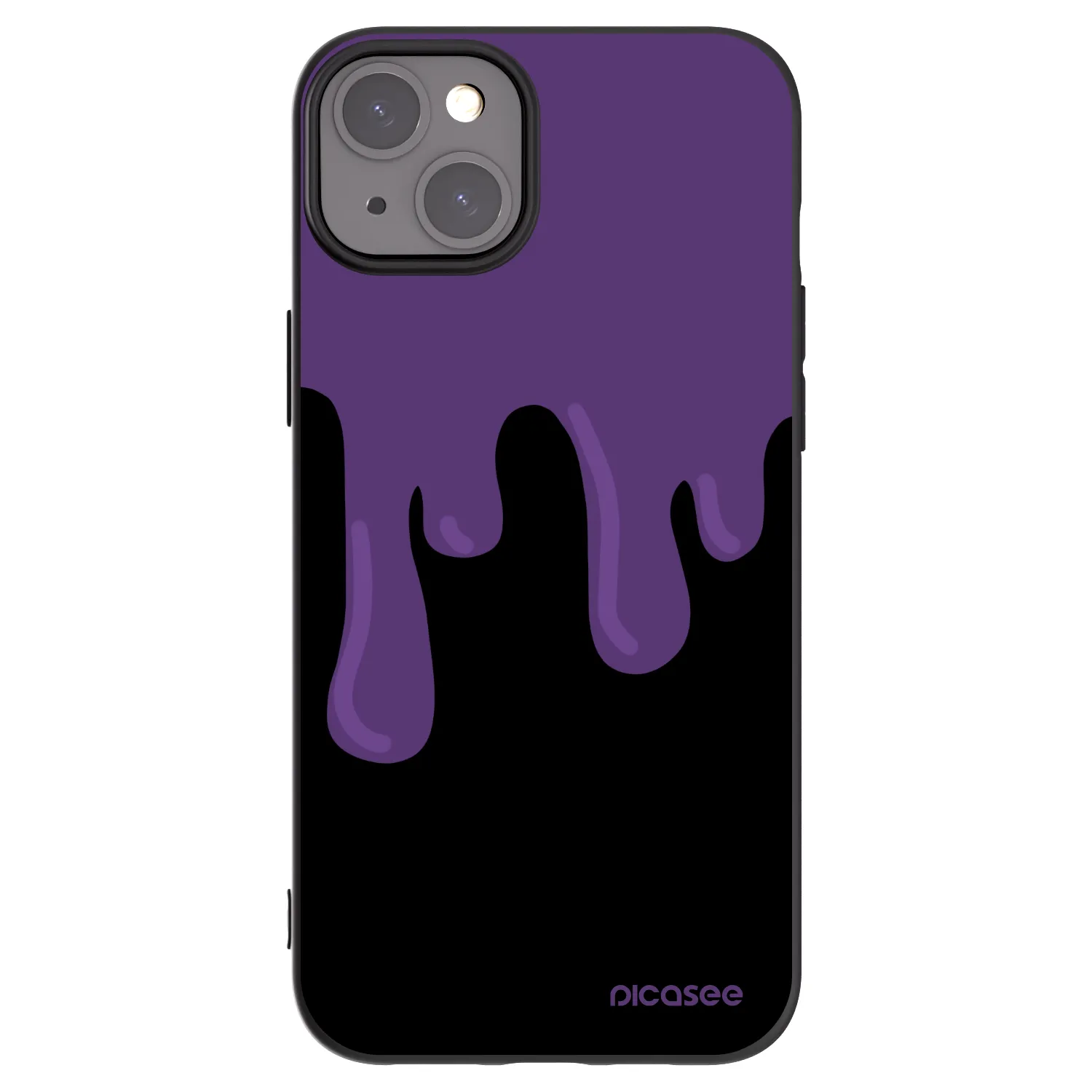 Picasee Apple iPhone 15 Plus Hülle - Schwarzes Silikon - Purple spooky