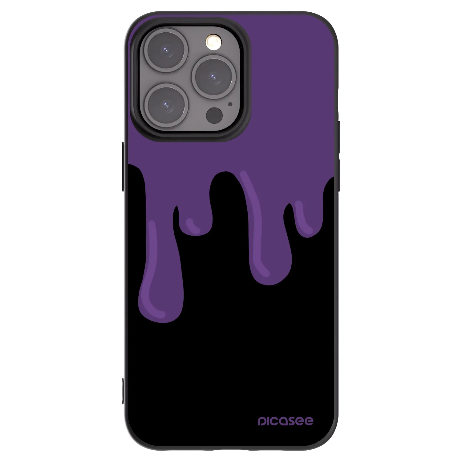 Picasee Apple iPhone 15 Pro Max Hülle - Schwarzes Silikon - Purple spooky