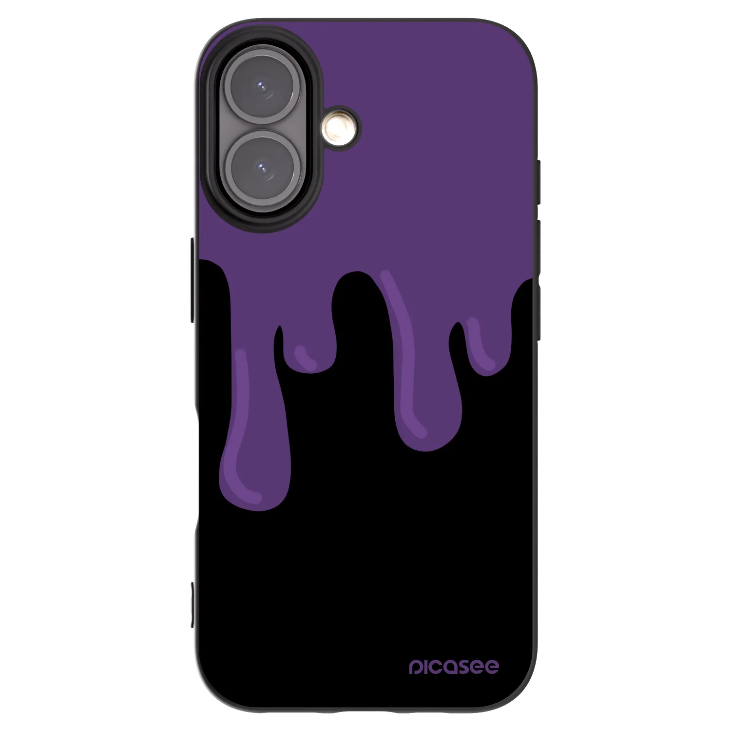 Picasee Apple iPhone 16 Hülle - Schwarzes Silikon - Purple spooky