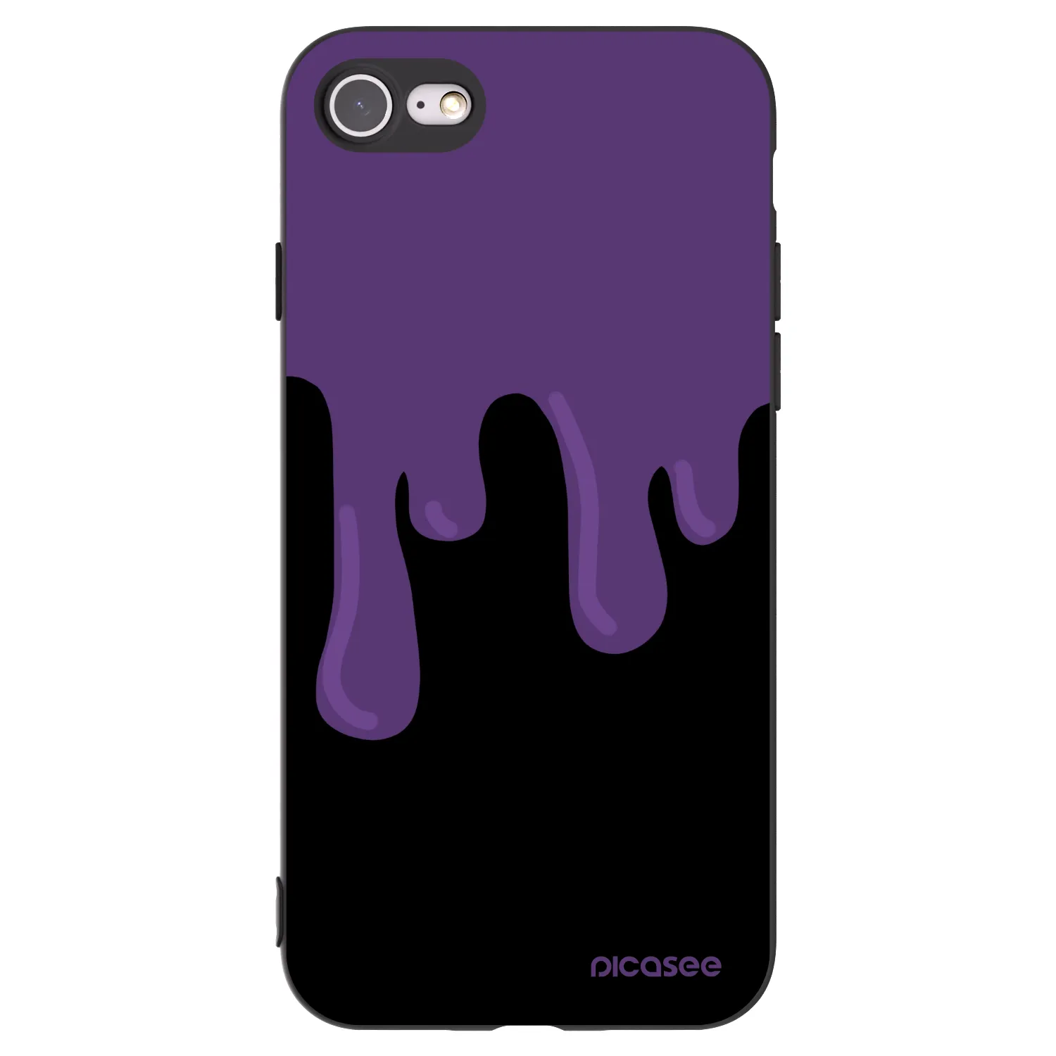 Picasee Apple iPhone 8 Hülle - Schwarzes Silikon - Purple spooky