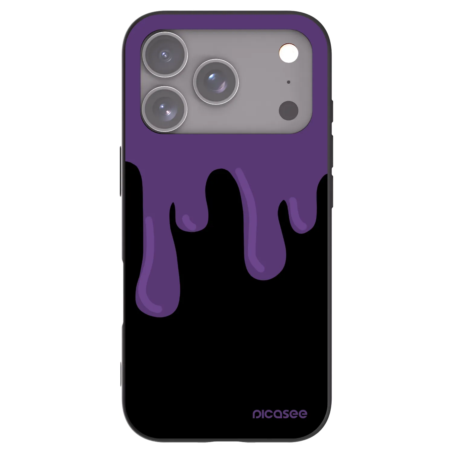 Picasee Apple iPhone 17 Pro Hülle - Schwarzes Silikon - Purple spooky