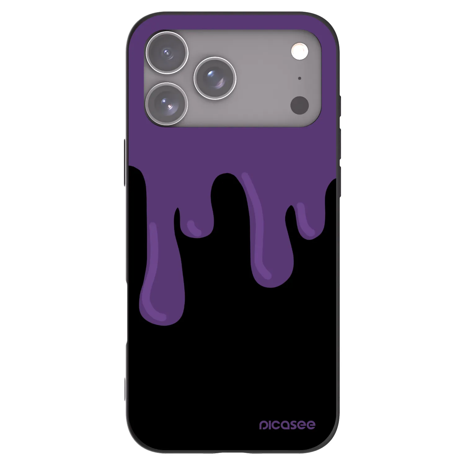 Picasee Apple iPhone 17 Pro Max Hülle - Schwarzes Silikon - Purple spooky