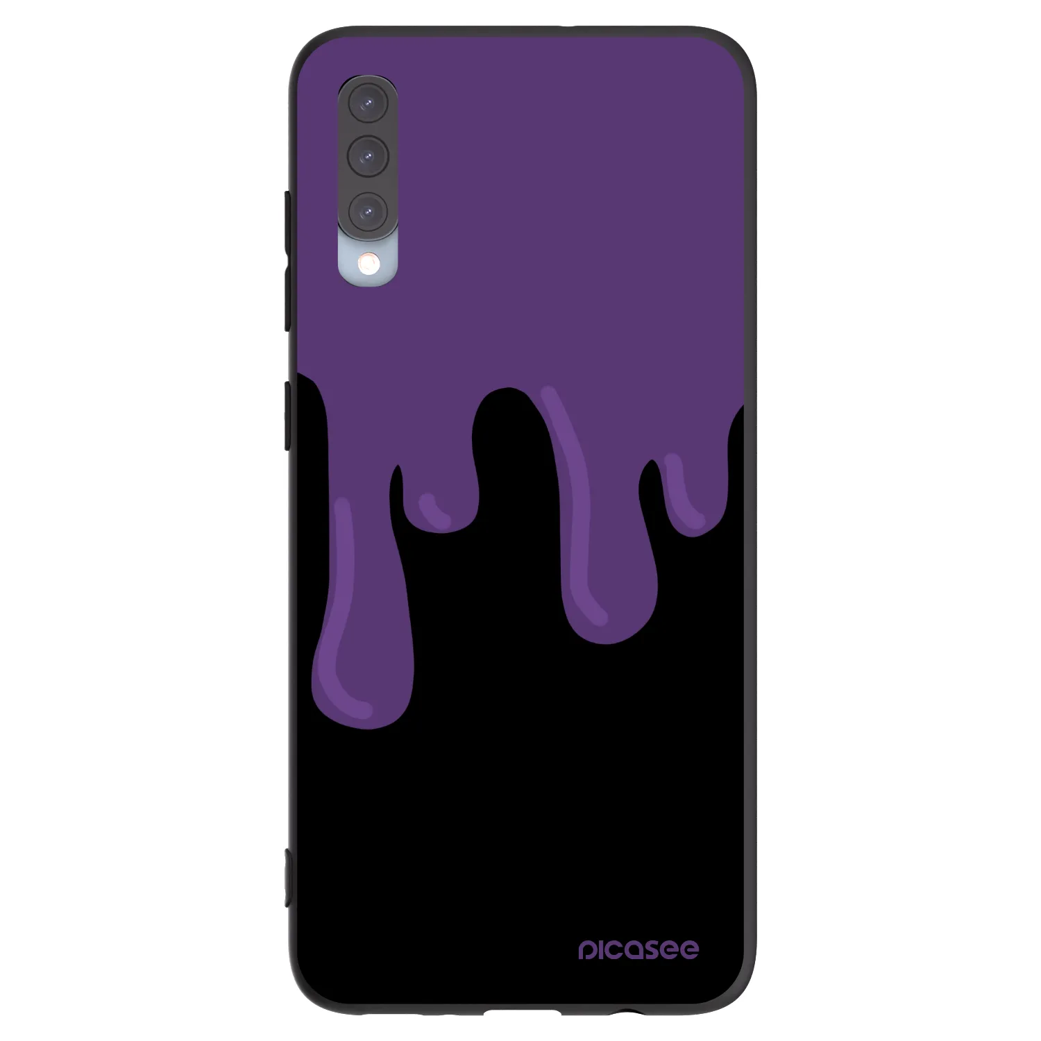 Picasee Samsung Galaxy A70 A705F Hülle - Schwarzes Silikon - Purple spooky