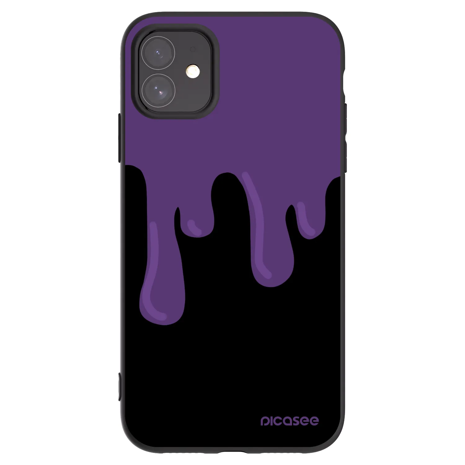 Picasee Apple iPhone 11 Hülle - Schwarzes Silikon - Purple spooky
