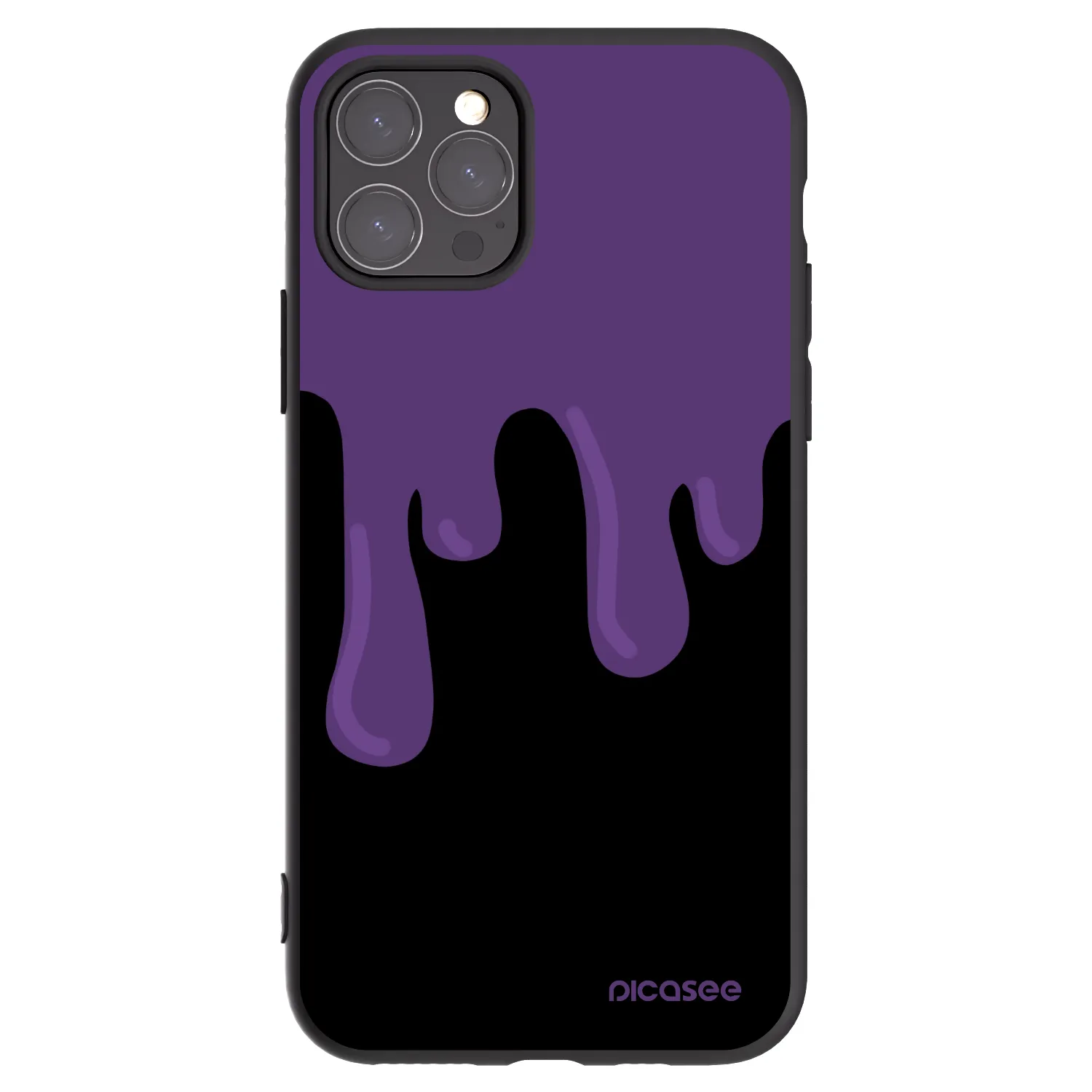 Picasee Apple iPhone 11 Pro Hülle - Schwarzes Silikon - Purple spooky