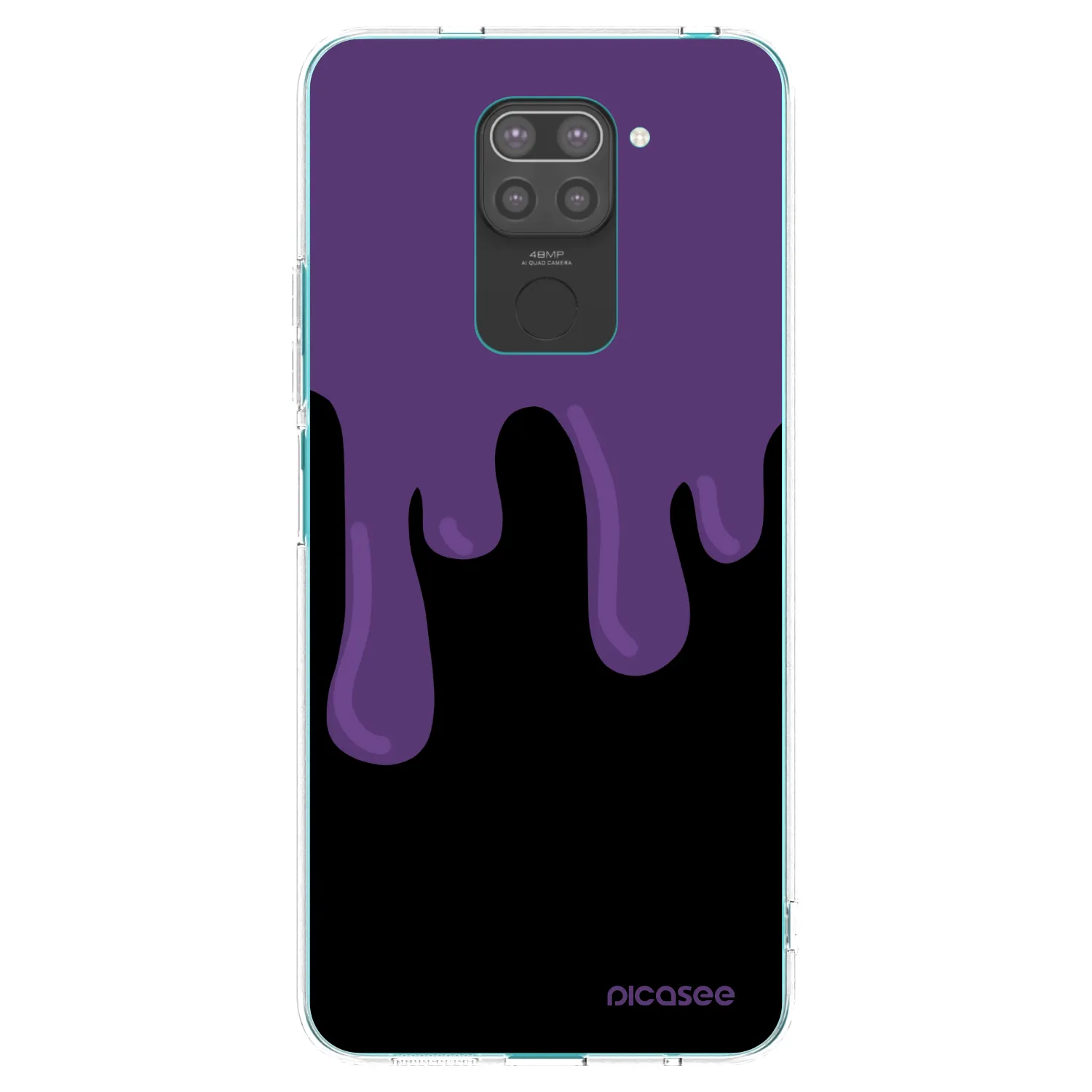 Picasee Xiaomi Redmi Note 9 Hülle - Schwarzes Silikon - Purple spooky