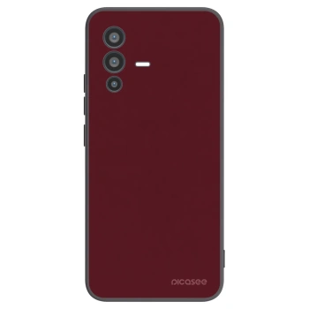 Picasee Vivo V23 5G Hülle - Schwarzes Silikon - Burgundy red