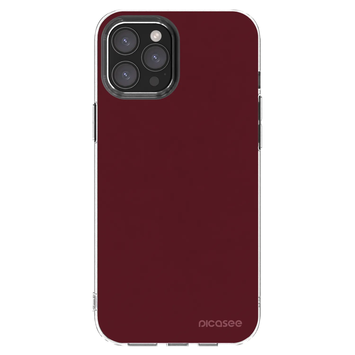 Picasee Apple iPhone 12 Pro Max Hülle - Transparentes Silikon - Burgundy red