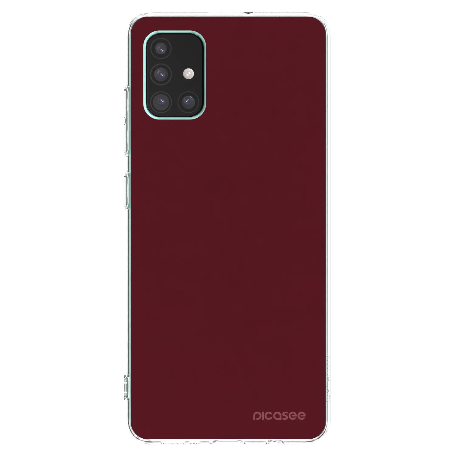 Picasee Samsung Galaxy M51 M515F Hülle - Transparentes Silikon - Burgundy red