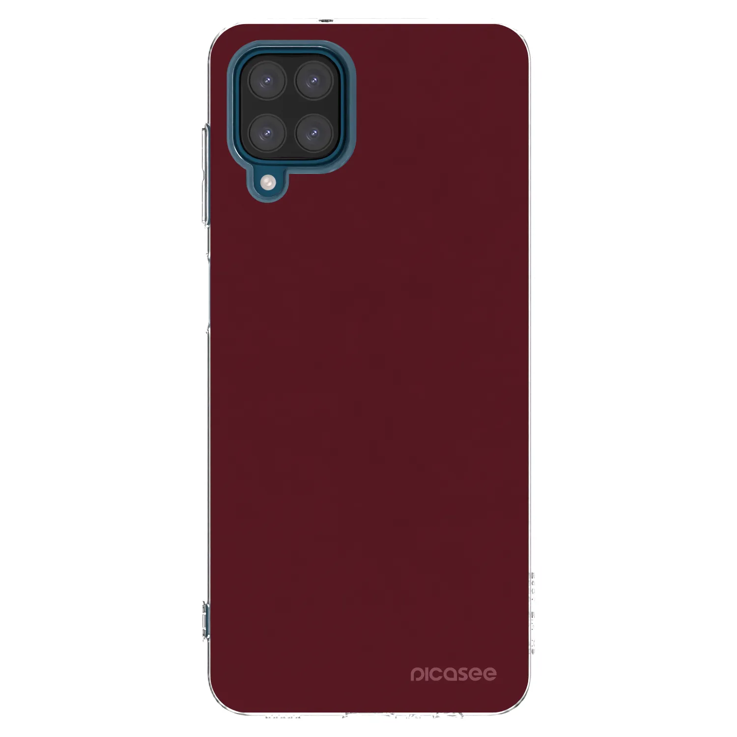Picasee Samsung Galaxy A12 A125F Hülle - Transparentes Silikon - Burgundy red