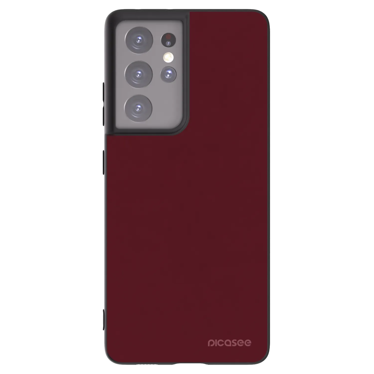 Picasee Samsung Galaxy S21 Ultra 5G G998B Hülle - Schwarzes Silikon - Burgundy red