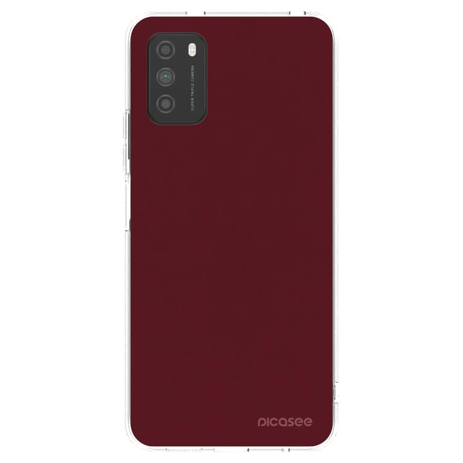 Picasee Xiaomi Poco M3 Hülle - Transparentes Silikon - Burgundy red