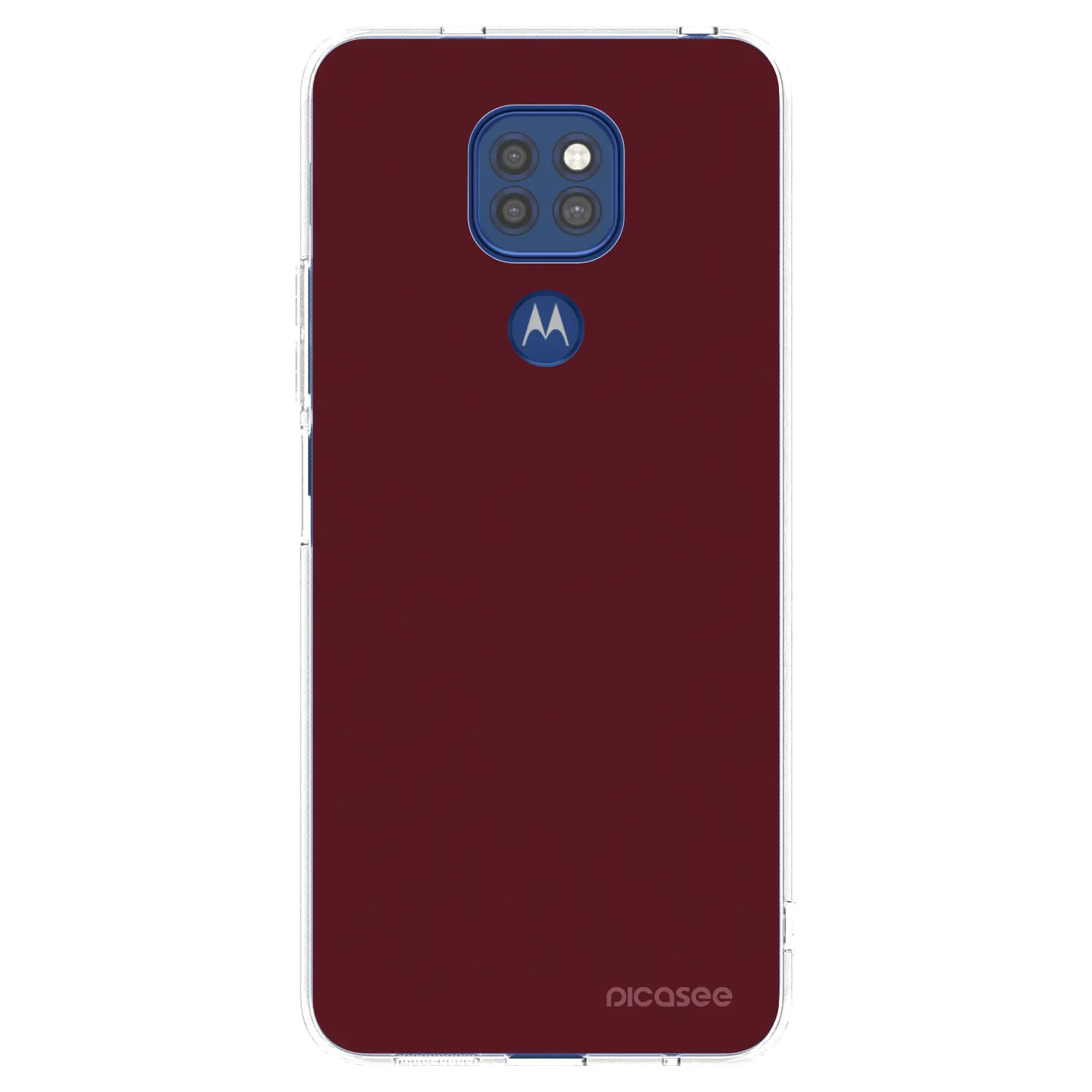 Picasee Motorola Moto G9 Play Hülle - Transparentes Silikon - Burgundy red