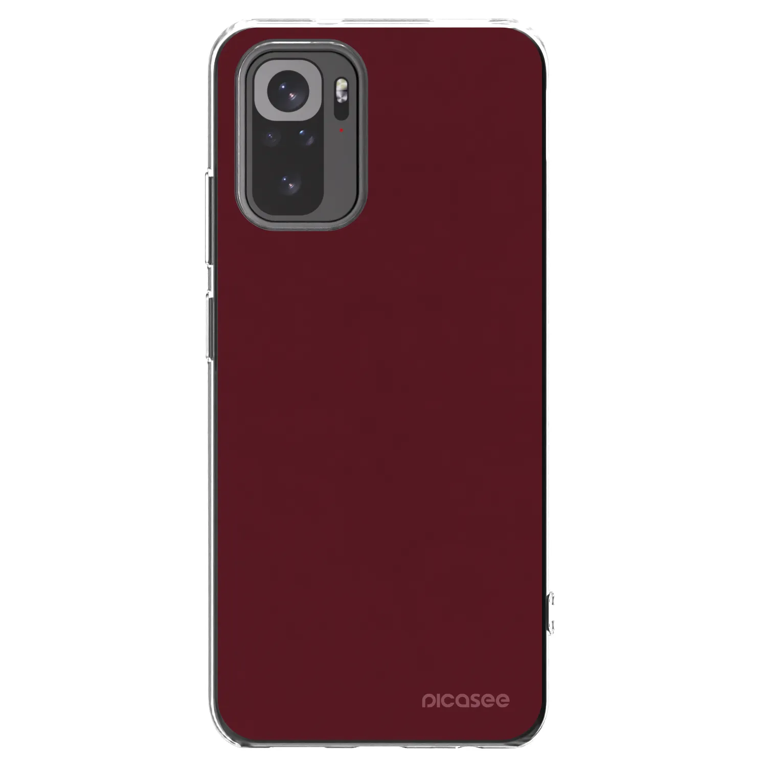 Picasee Xiaomi Redmi Note 10S Hülle - Transparentes Silikon - Burgundy red