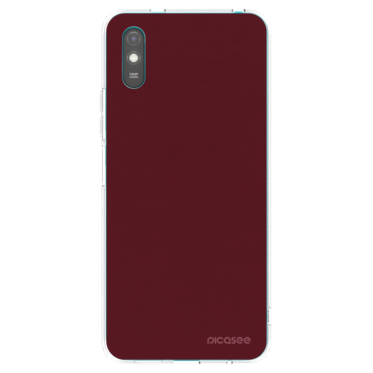 Picasee Xiaomi Redmi 9AT Hülle - Transparentes Silikon - Burgundy red
