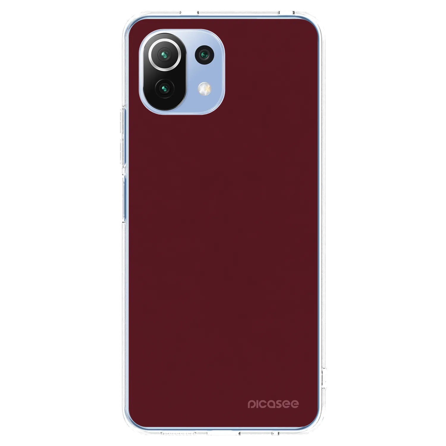 Picasee Xiaomi Mi 11 Lite Hülle - Transparentes Silikon - Burgundy red