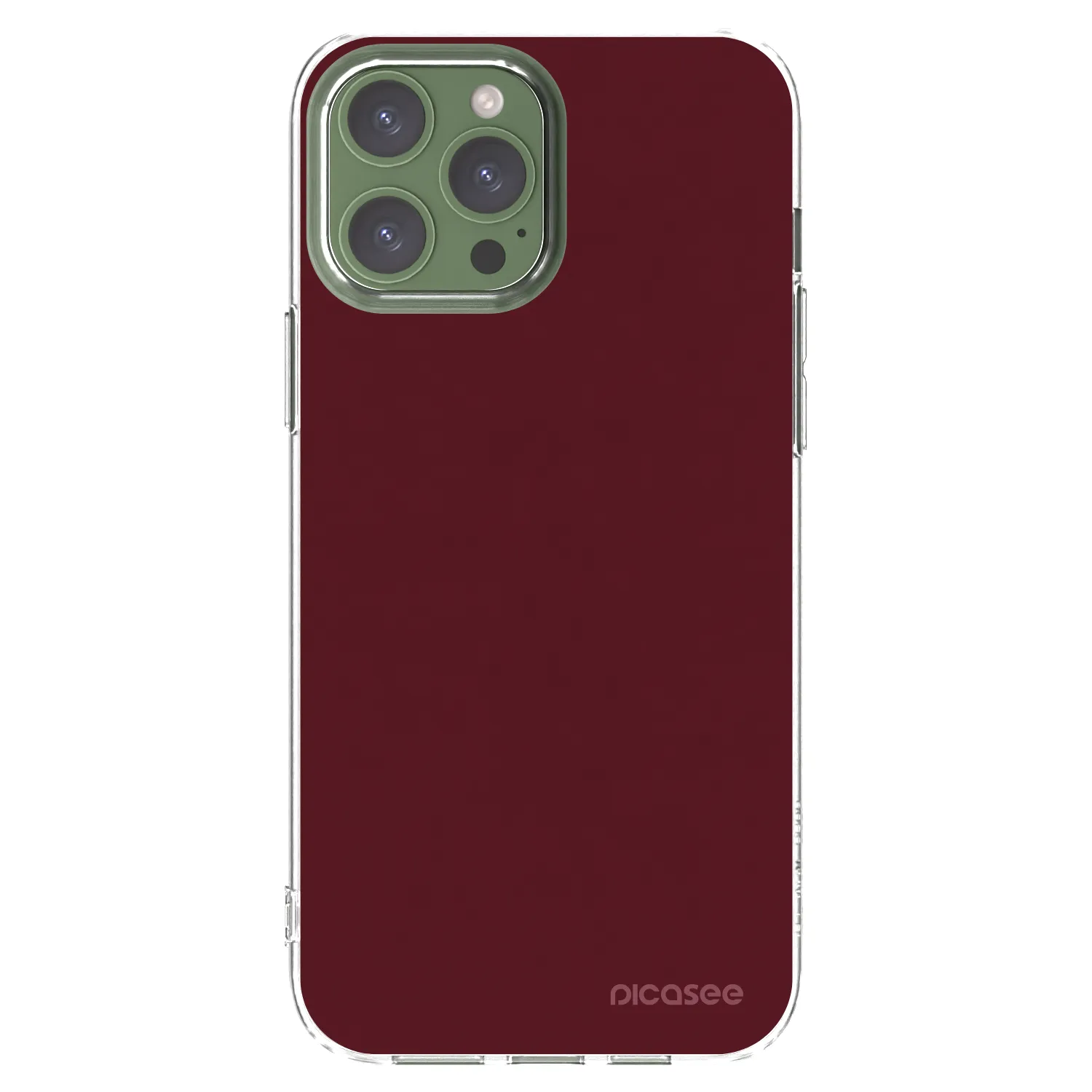 Picasee Apple iPhone 13 Pro Max Hülle - Transparentes Silikon - Burgundy red
