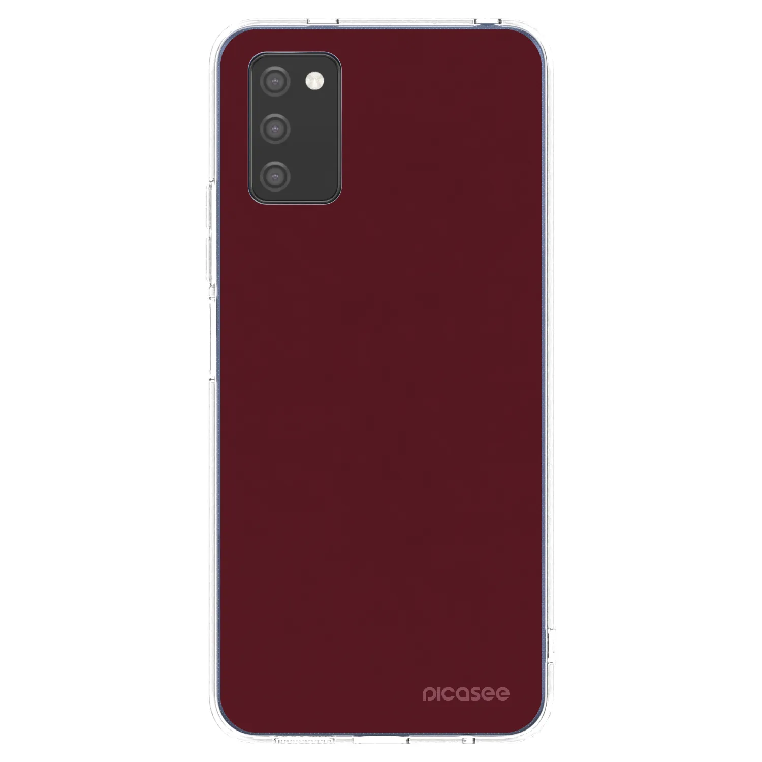Picasee Samsung Galaxy A02s A025G Hülle - Transparentes Silikon - Burgundy red