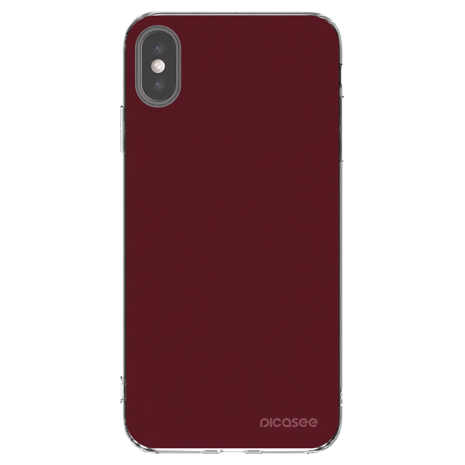 Picasee Apple iPhone XS Max Hülle - Transparentes Silikon - Burgundy red