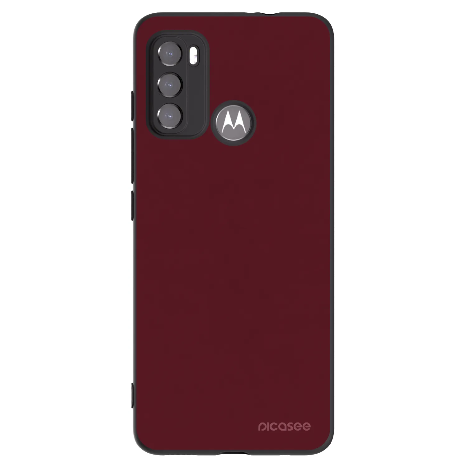 Picasee Motorola Moto G60 Hülle - Schwarzes Silikon - Burgundy red