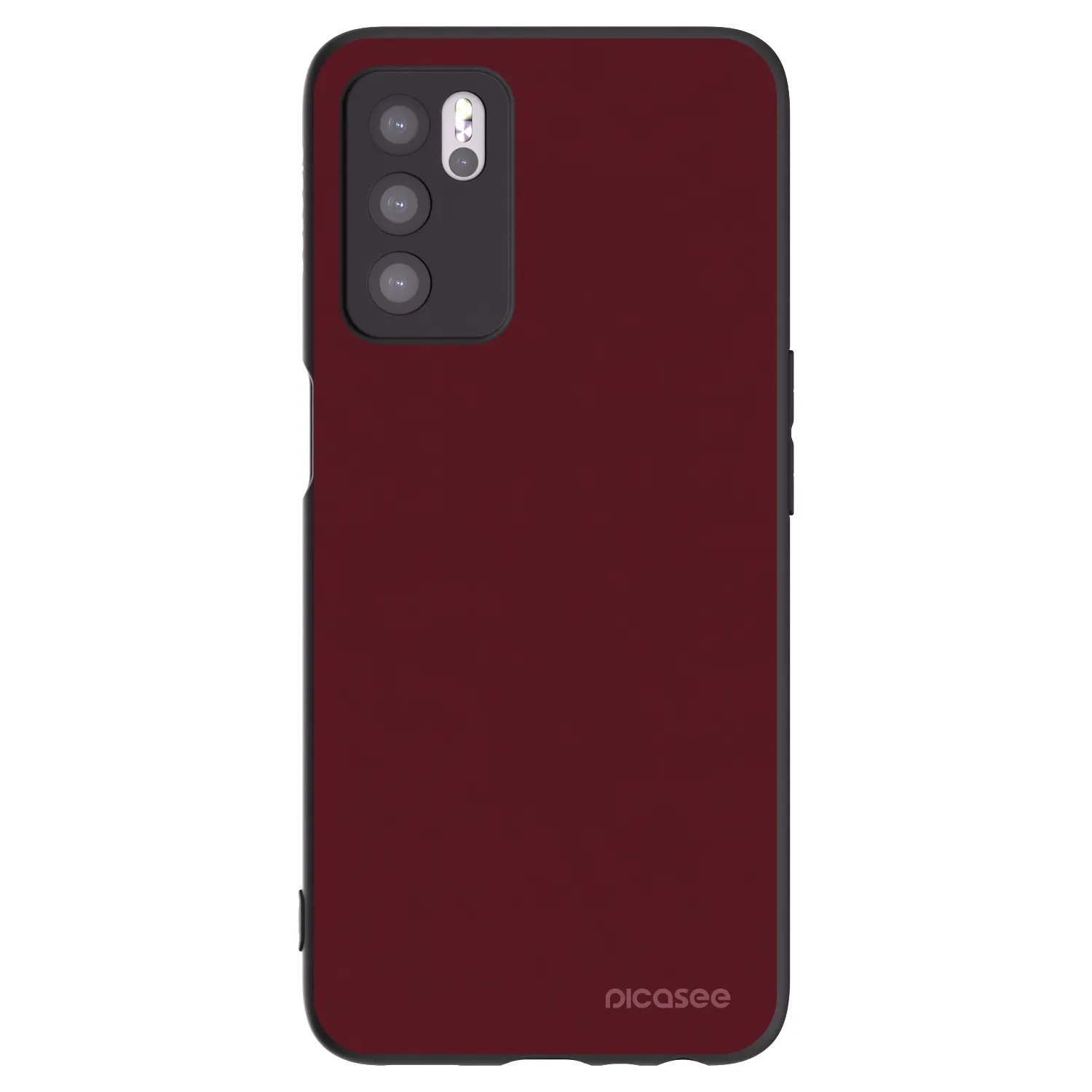 Picasee OPPO A16 Hülle - Schwarzes Silikon - Burgundy red