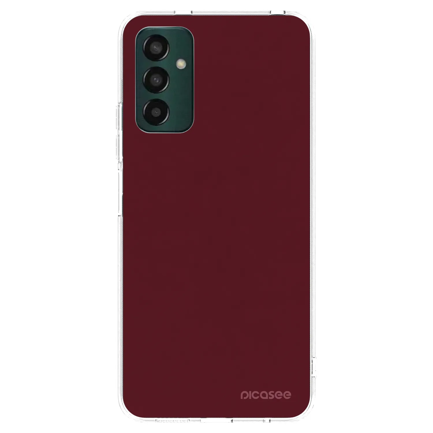 Picasee Samsung Galaxy M13 M135F Hülle - Transparentes Silikon - Burgundy red