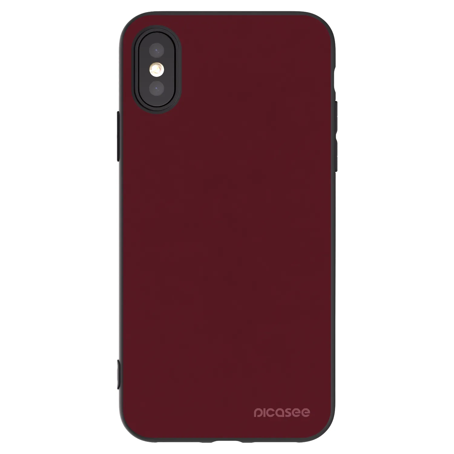 Picasee Apple iPhone X/XS Hülle - Schwarzes Silikon - Burgundy red