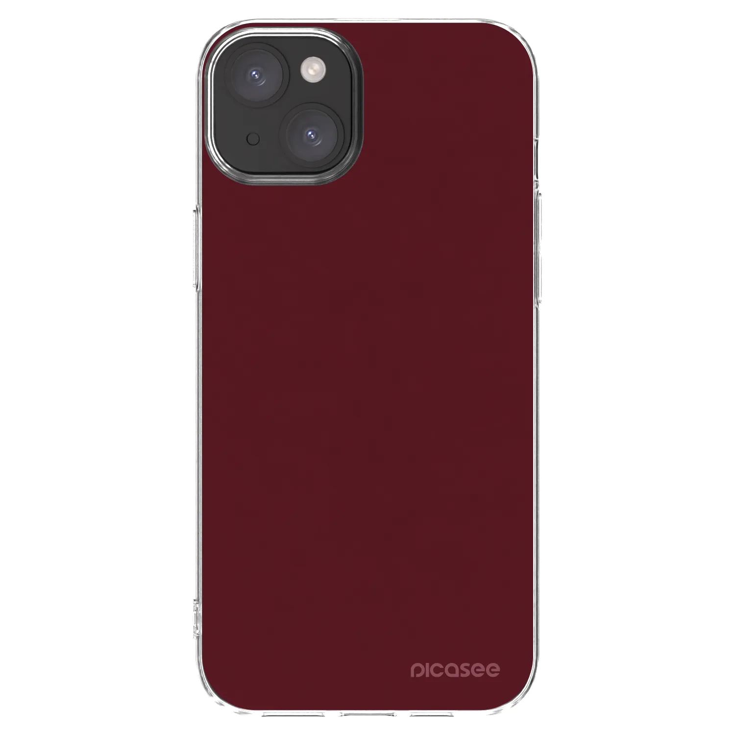 Picasee Apple iPhone 15 Plus Hülle - Transparentes Silikon - Burgundy red