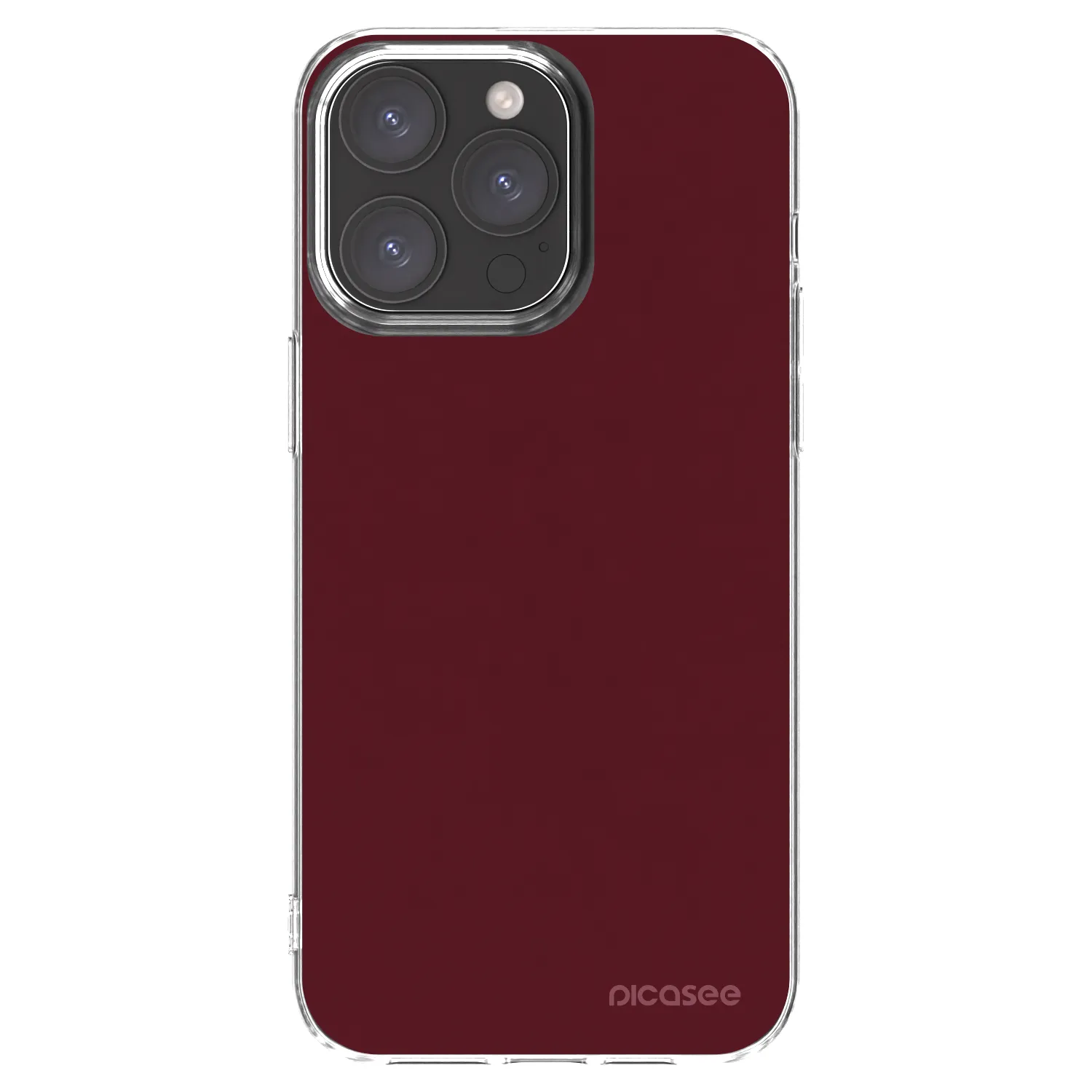Picasee Apple iPhone 15 Pro Max Hülle - Transparentes Silikon - Burgundy red