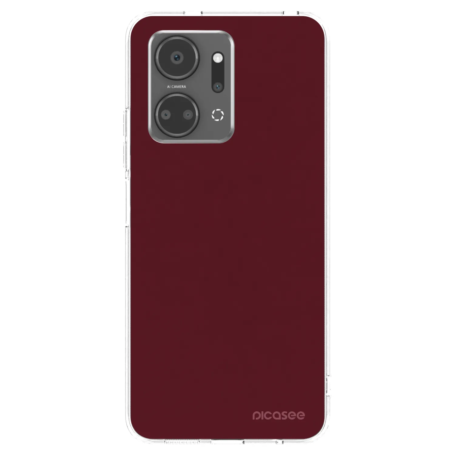 Picasee Honor X7a Hülle - Transparentes Silikon - Burgundy red