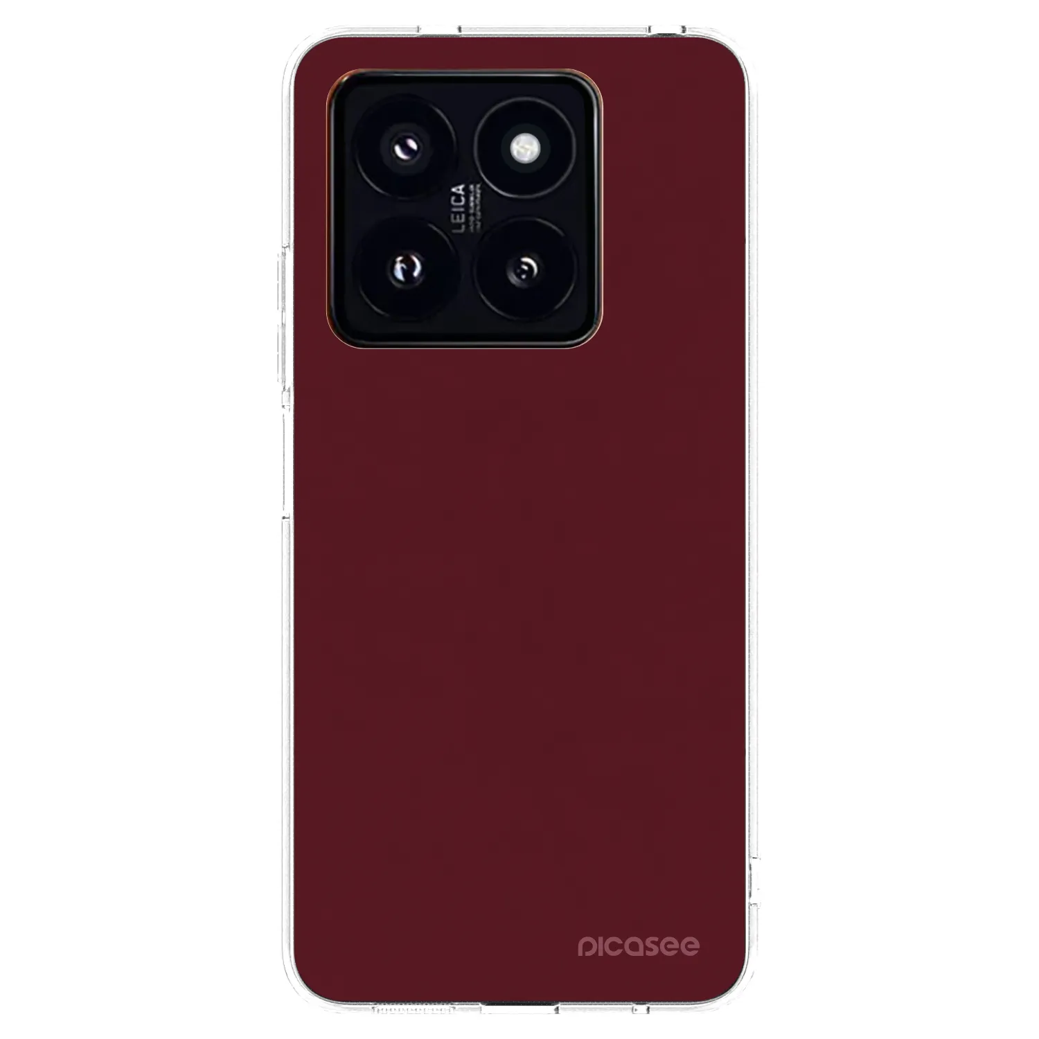 Picasee Xiaomi 14 Pro Hülle - Transparentes Silikon - Burgundy red