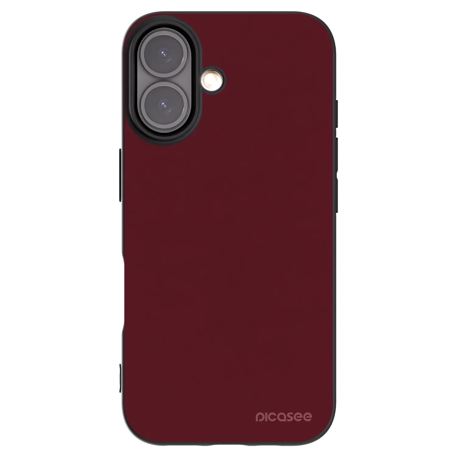 Picasee Apple iPhone 16 Hülle - Schwarzes Silikon - Burgundy red