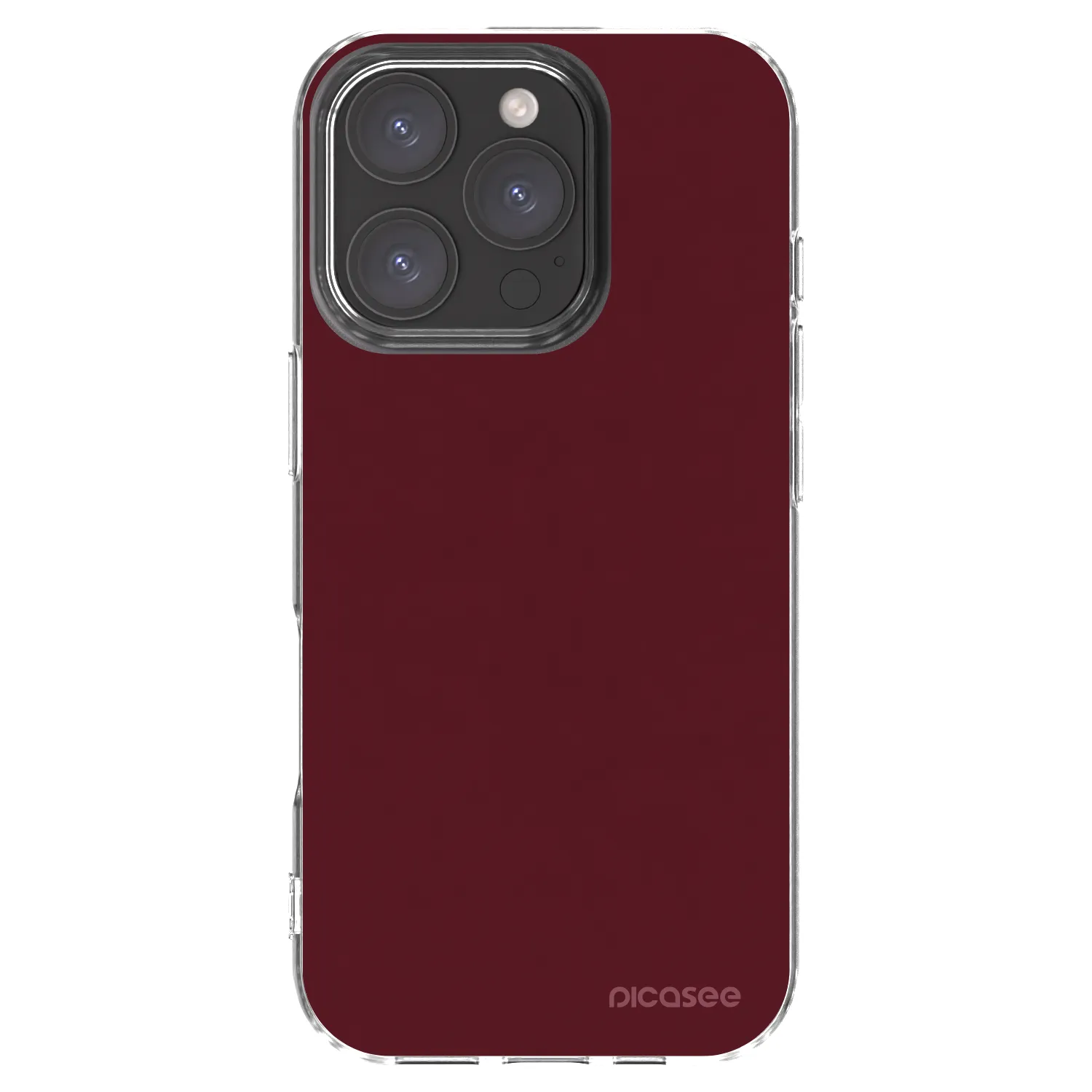 Picasee Apple iPhone 16 Pro Hülle - Transparentes Silikon - Burgundy red