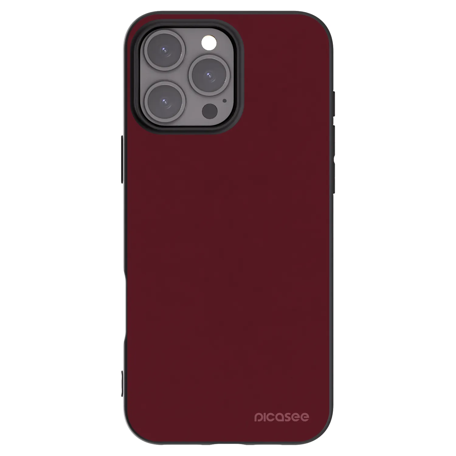 Picasee Apple iPhone 16 Pro Max Hülle - Schwarzes Silikon - Burgundy red