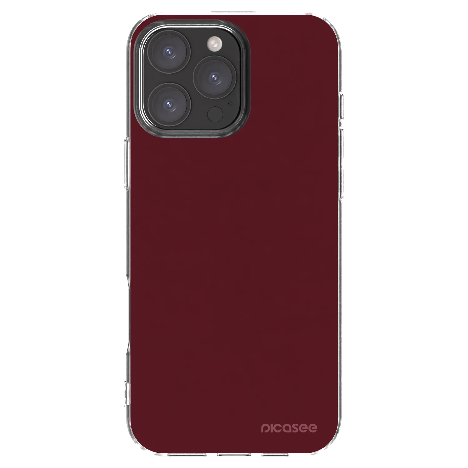 Picasee Apple iPhone 16 Pro Max Hülle - Transparentes Silikon - Burgundy red