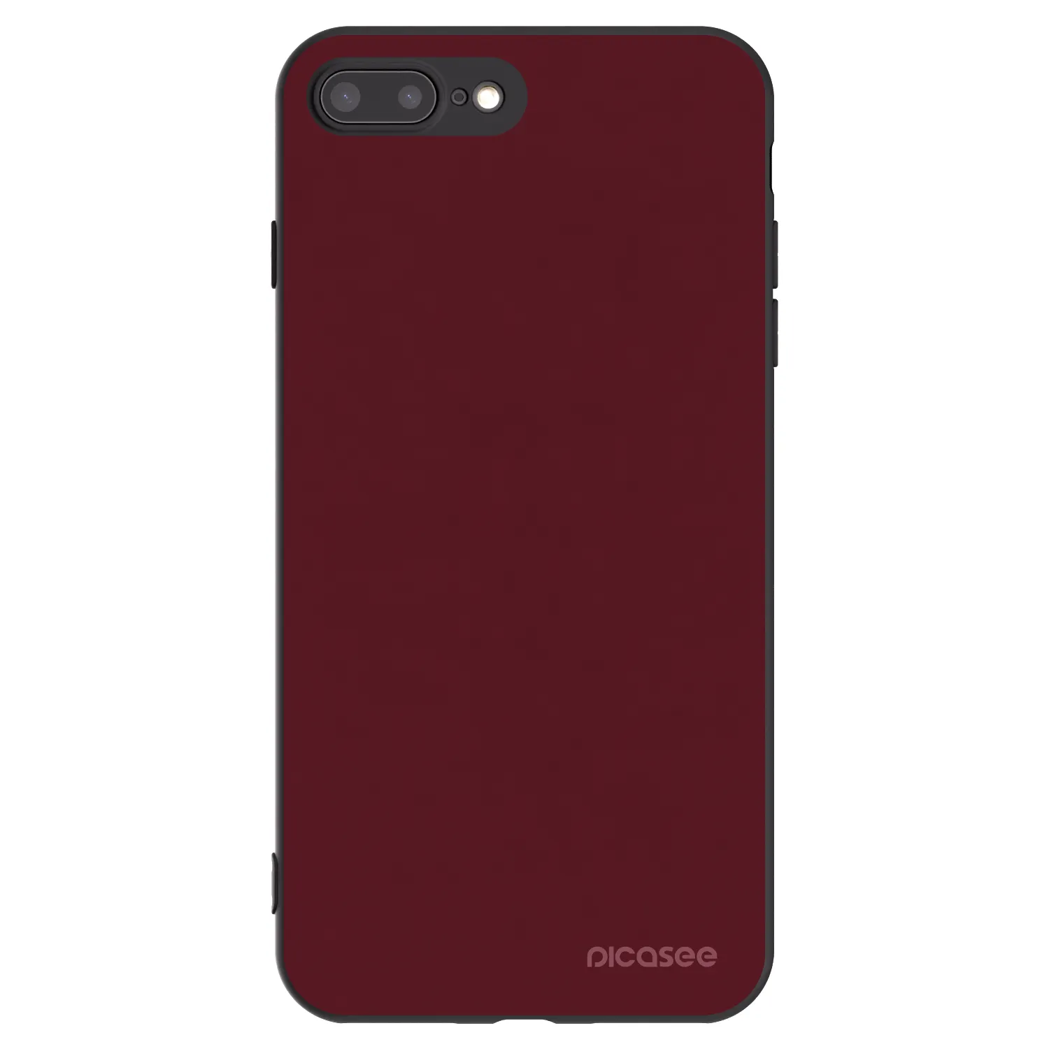 Picasee Apple iPhone 7 Plus Hülle - Schwarzes Silikon - Burgundy red