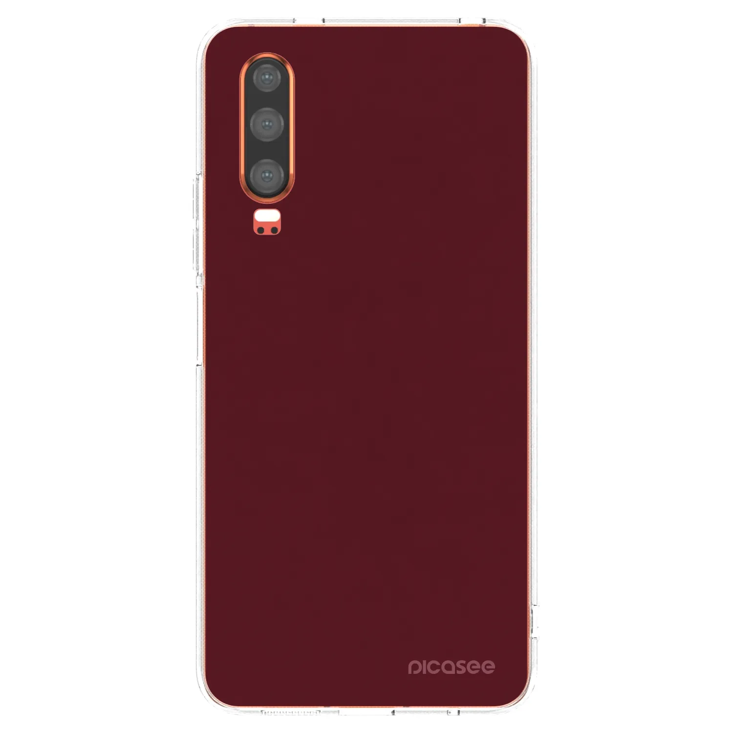 Picasee Huawei P30 Hülle - Transparentes Silikon - Burgundy red
