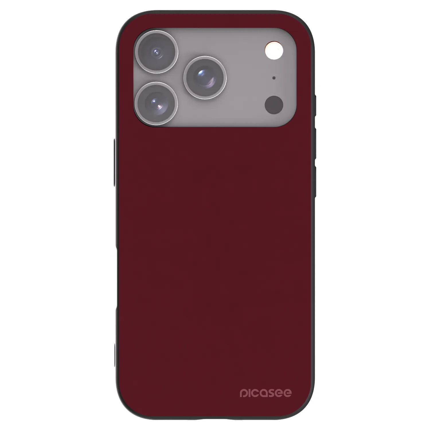 Picasee Apple iPhone 17 Pro Hülle - Schwarzes Silikon - Burgundy red