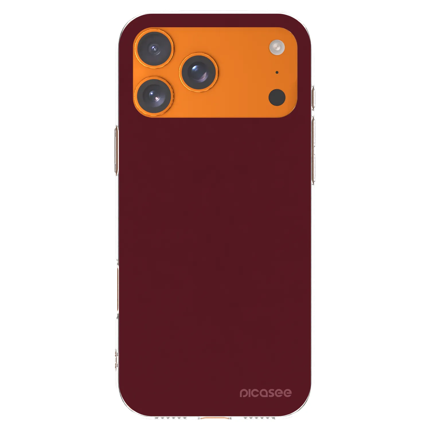 Picasee Apple iPhone 17 Pro Max Hülle - Transparentes Silikon - Burgundy red