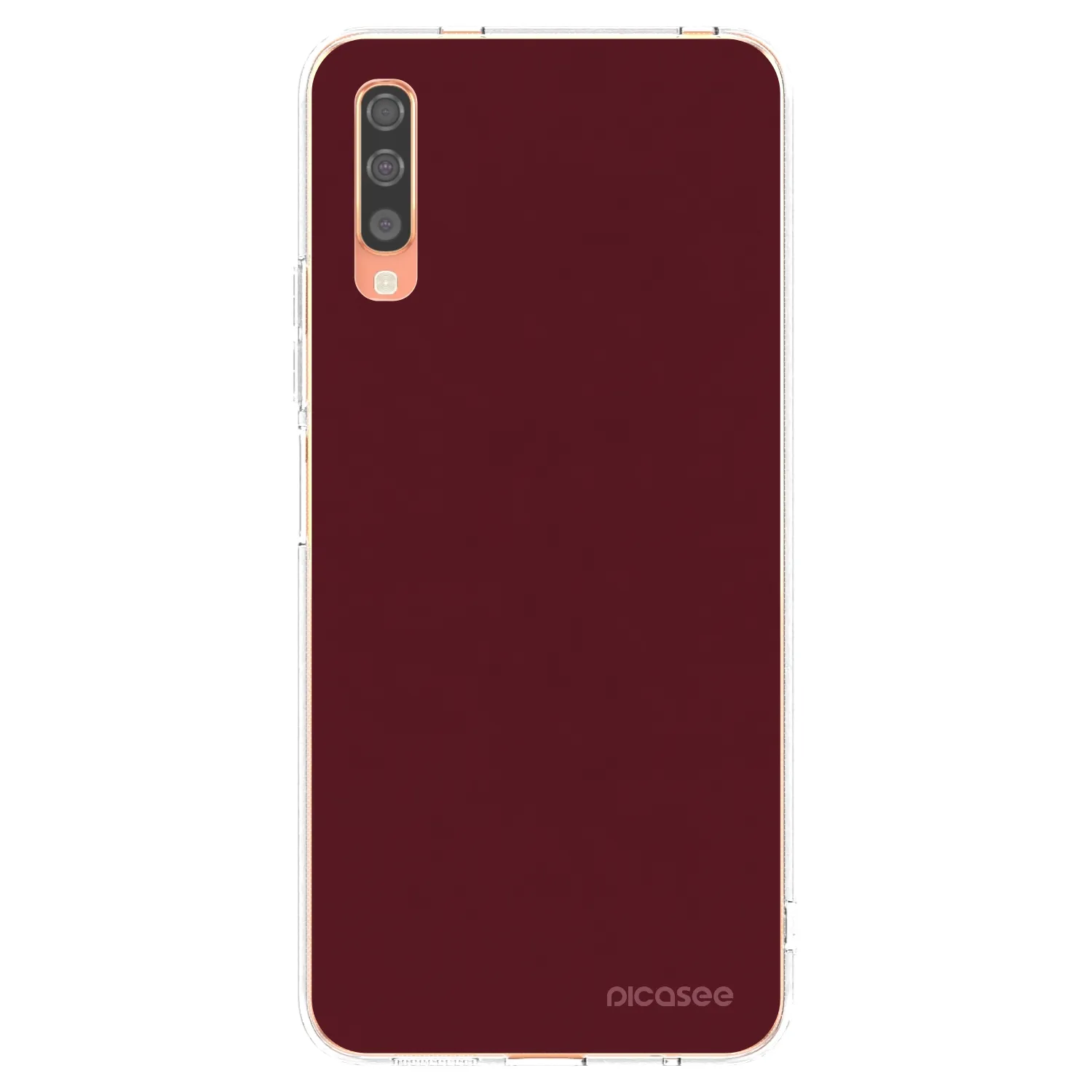 Picasee Samsung Galaxy A70 A705F Hülle - Transparentes Silikon - Burgundy red