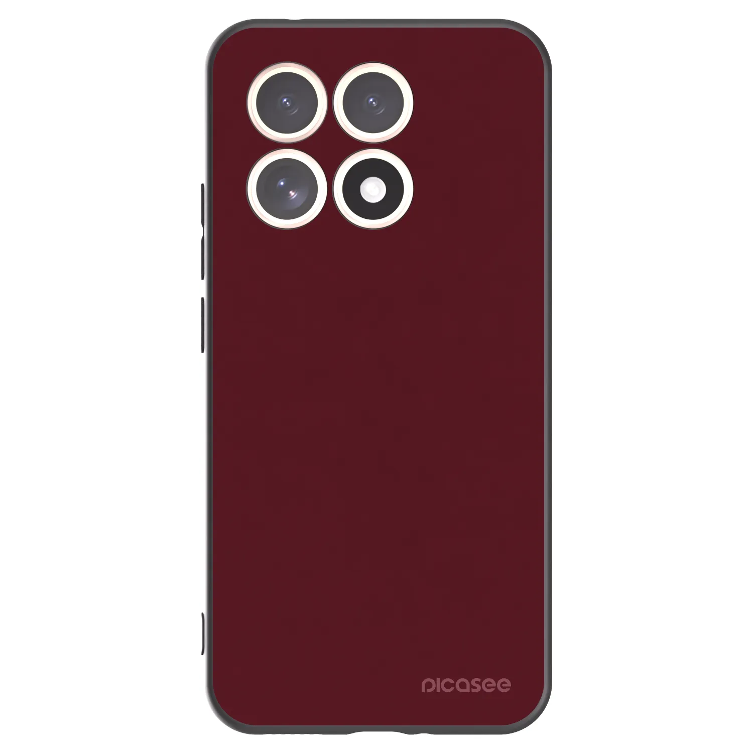 Picasee Xiaomi 15T Hülle - Schwarzes Silikon - Burgundy red