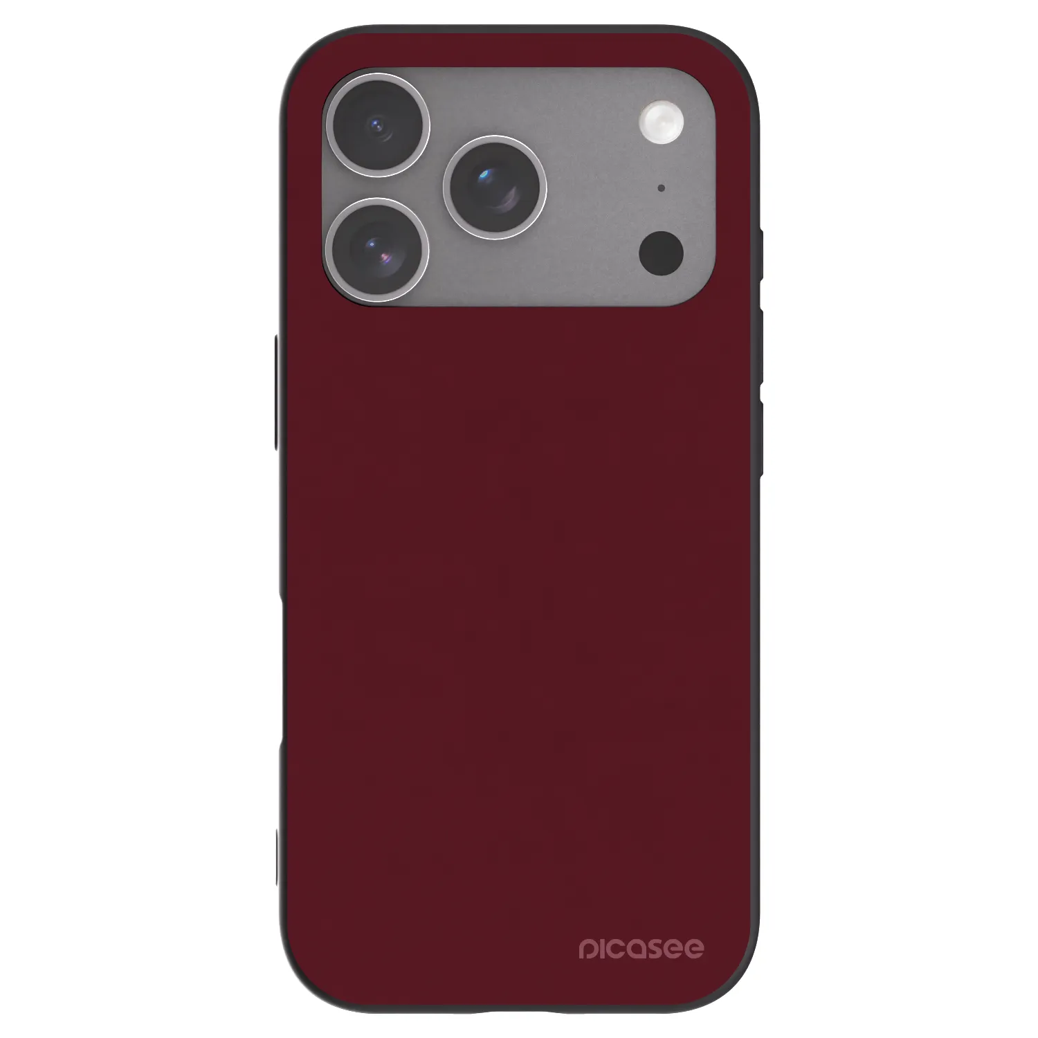 Picasee Apple iPhone 18 Pro Hülle - Schwarzes Silikon - Burgundy red
