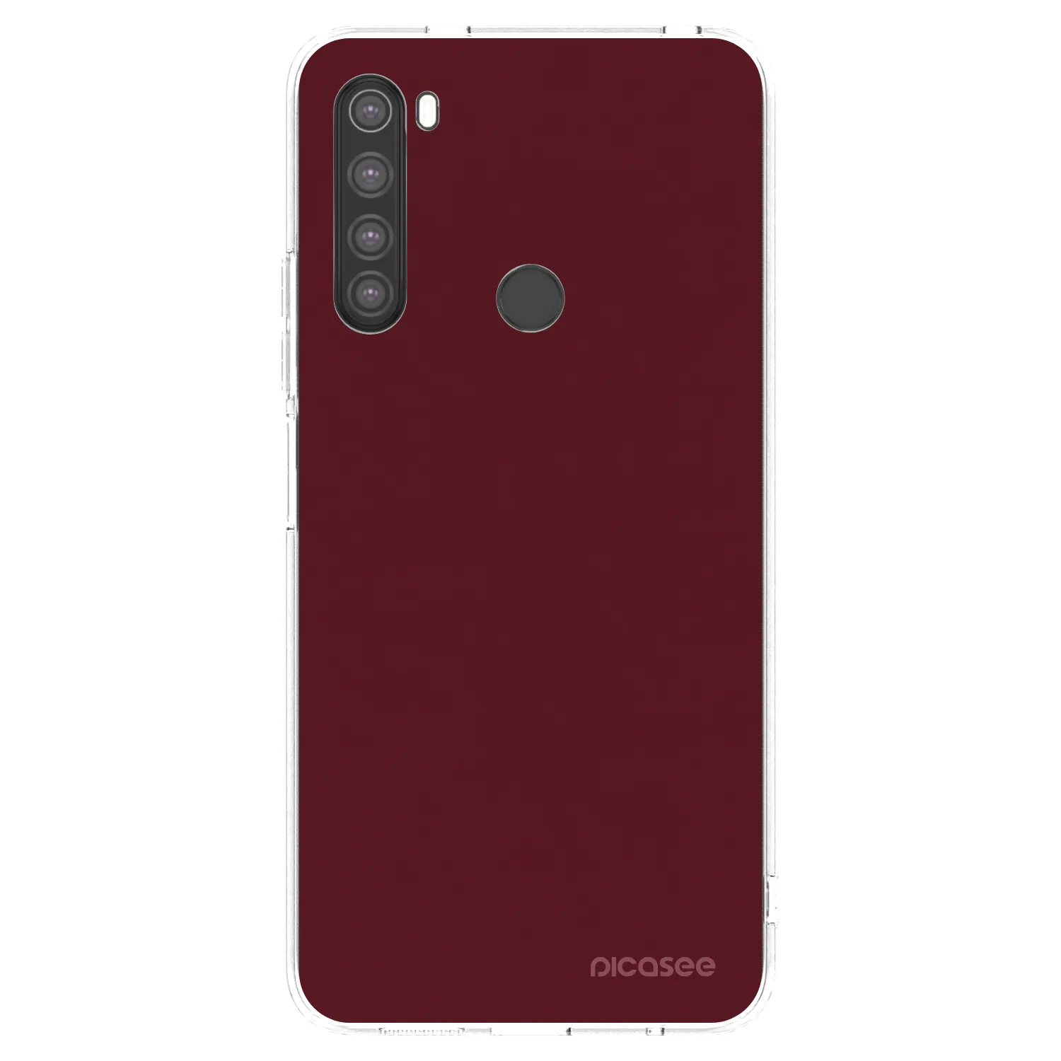 Picasee Xiaomi Redmi Note 8 Hülle - Transparentes Silikon - Burgundy red